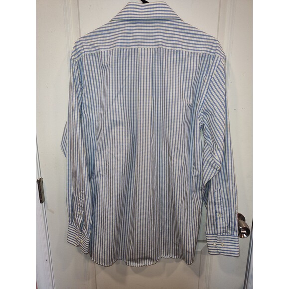 Men's U.S. Polo Assn Slim Fit Long Sleeve Dress Shirt White Blue Large - Picture 3 of 6